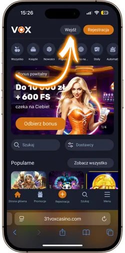 Logowanie do konta Vox Casino